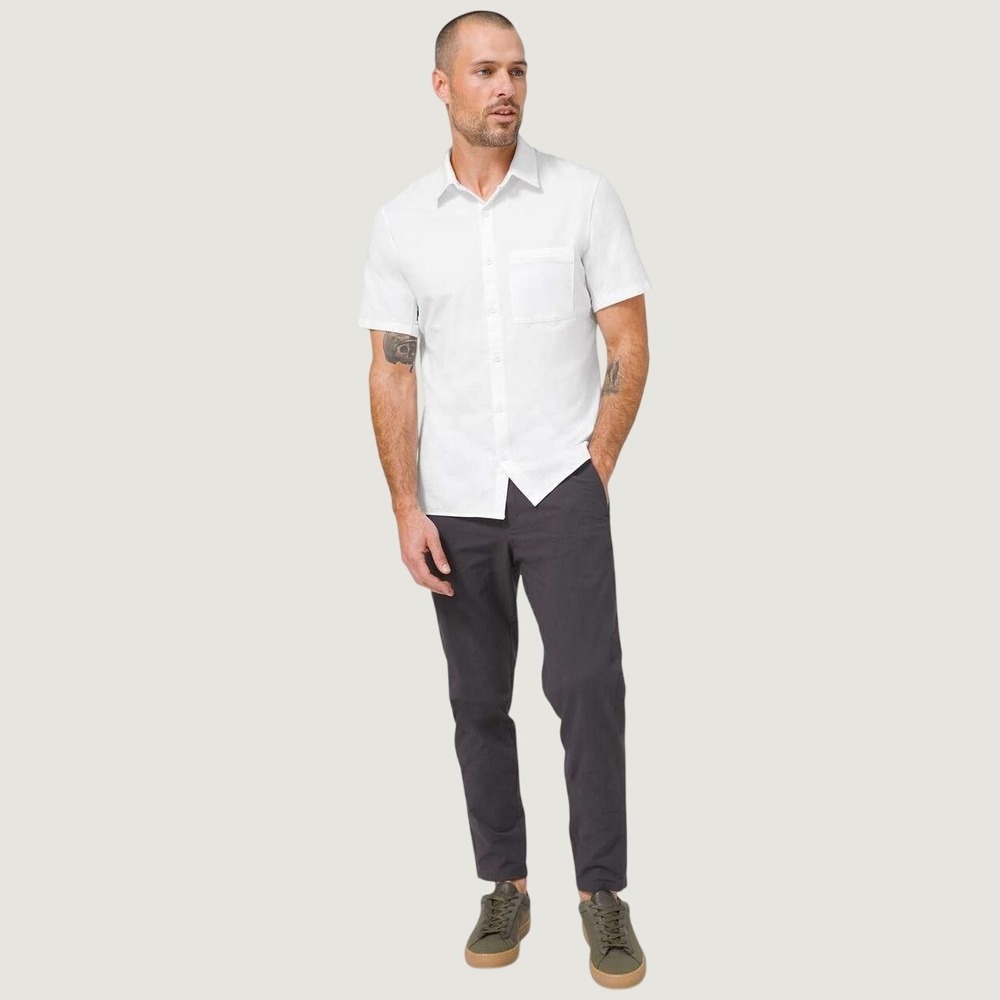 Lululemonā Men's Commission Short Sleeve Shirt White XXL